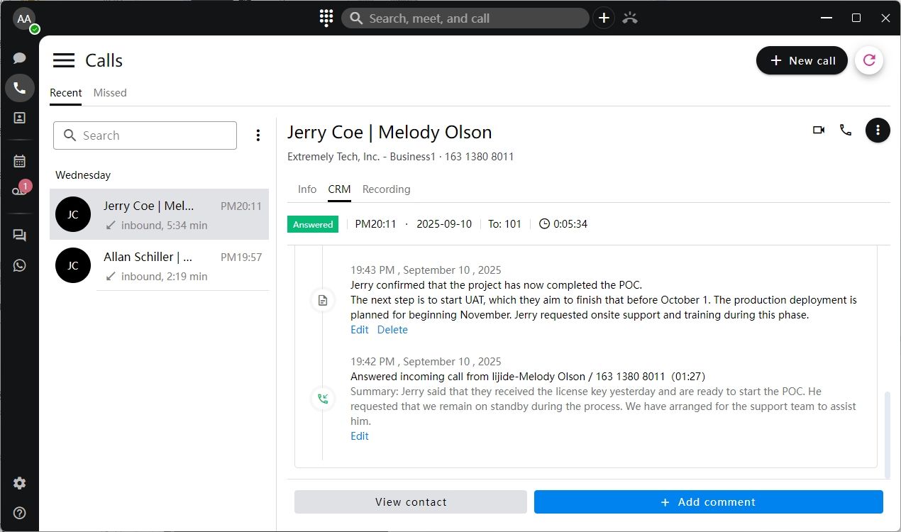 CRM Integration | Multi-tenant PBX for Cloud PBX Service Providers and MVNOs CRM Integration